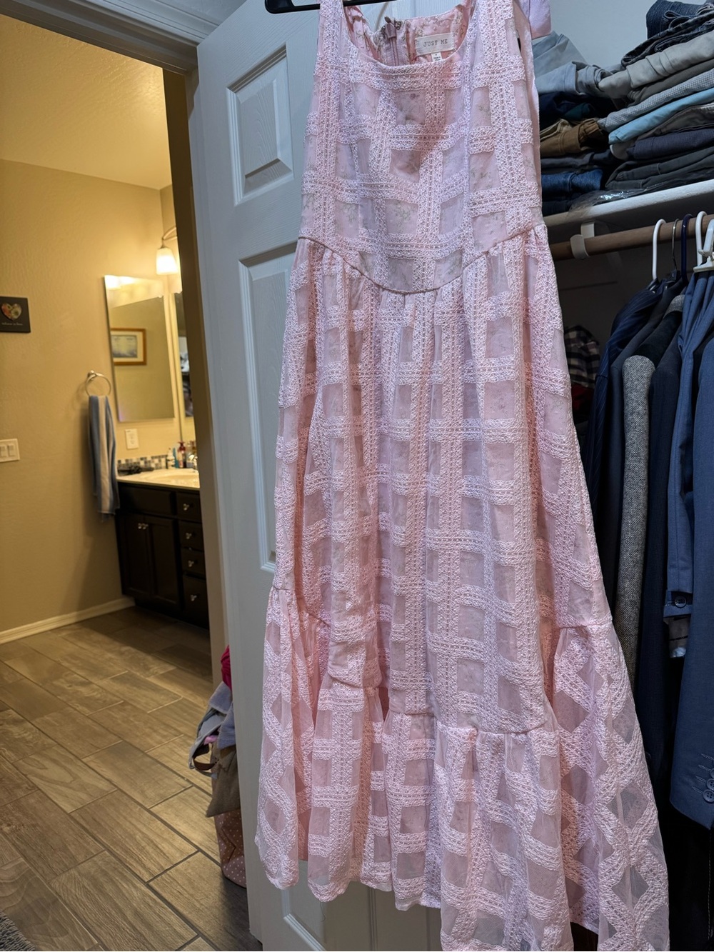 Just me A line lace floral dress M
